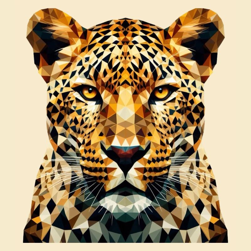 Ein Leopard im Polygon-Stil