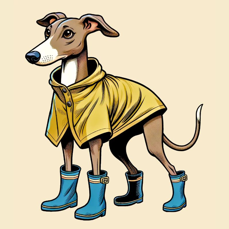 Whippet en imperméable