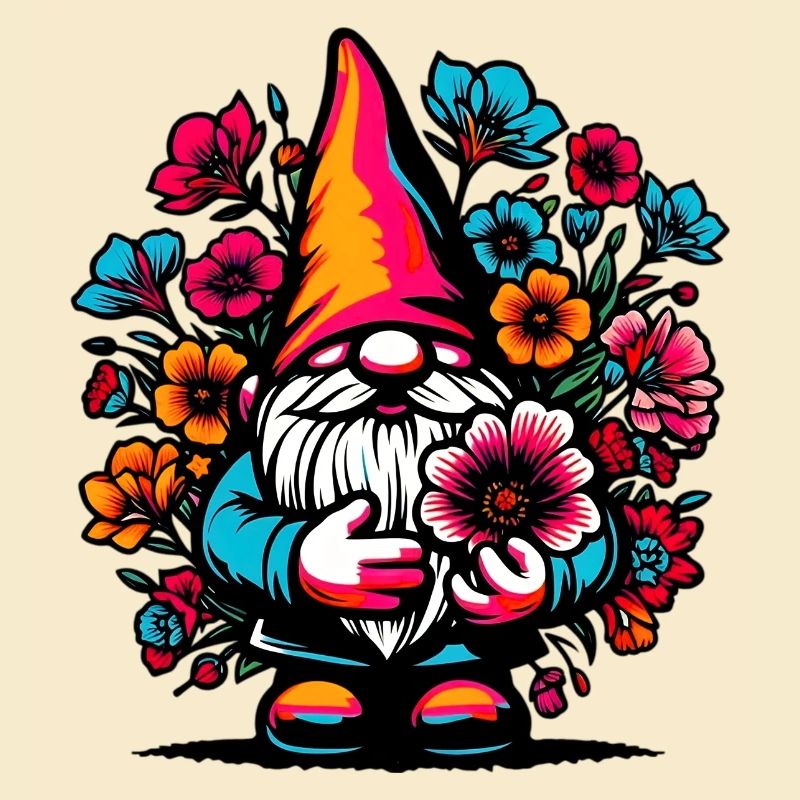 Gnome à fleurs