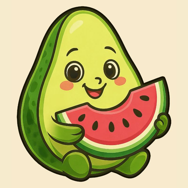 Avocado Melon Watermelon Summer Fruit Design