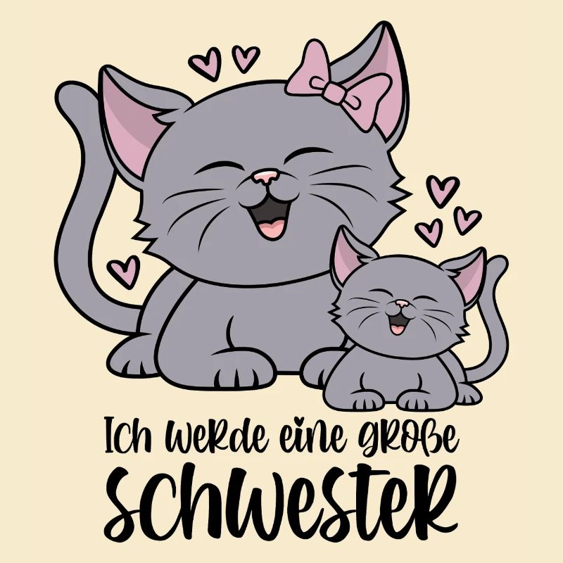 Ich werde eine große Schwester Katze Katzen Kinder