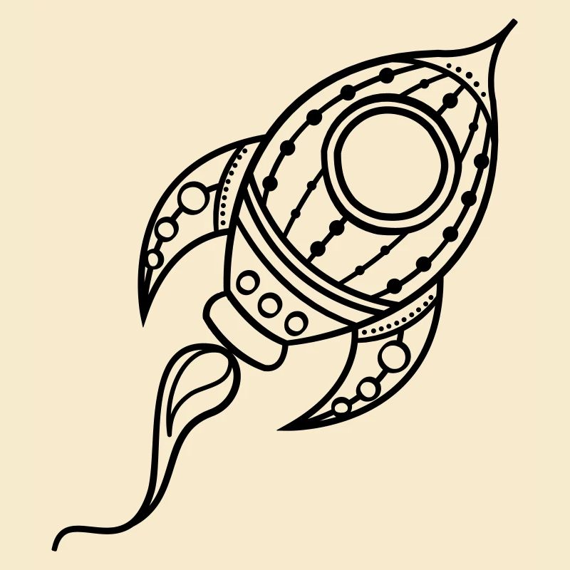 Rocket Ship Doodle Space Travel