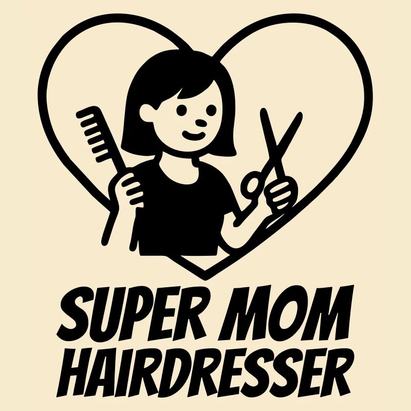 Super Maman Coiffeuse – Cœur Ciseaux