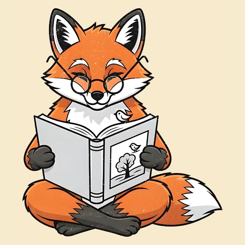 Reading Fox Book Motif