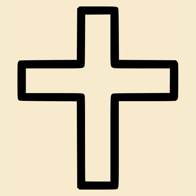Dickes Kreuz Outline Comic Symbol