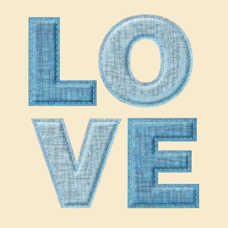 Love Denim Patch Schrift
