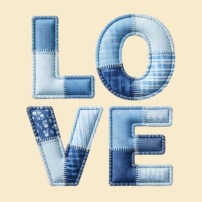 Love Moderne Patchwork Kunst