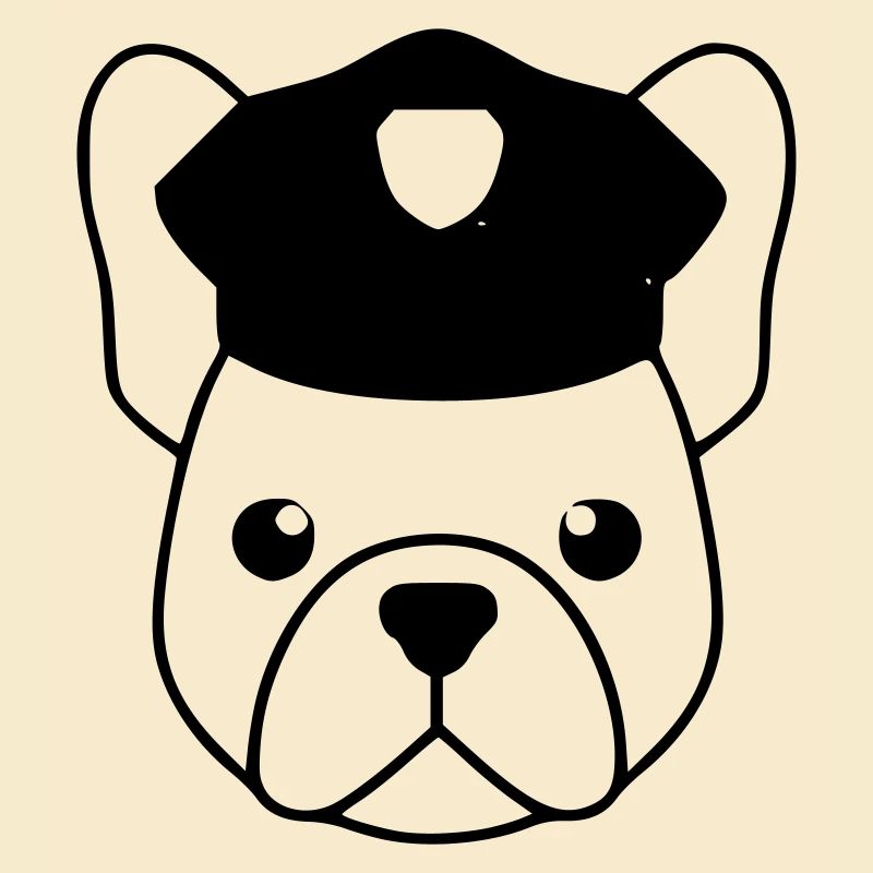 Frenchie cop cop head