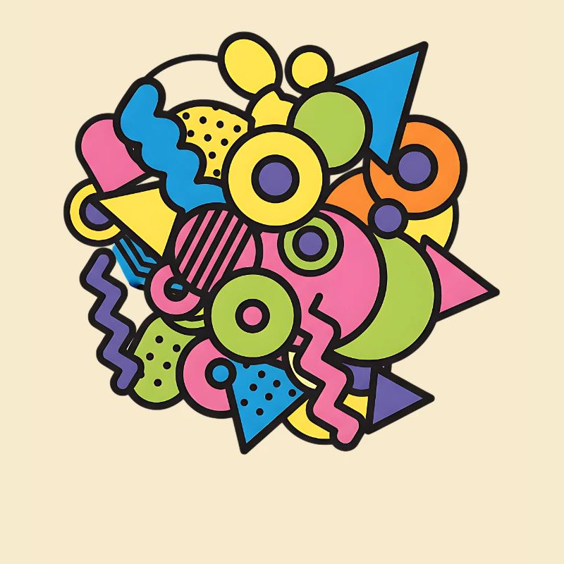 Bunte Memphis Formen Retro Pop Art Design 90er