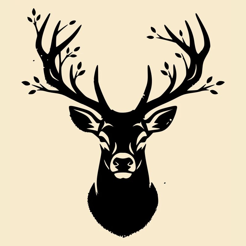 Hirsch Geweih Wald Silhouette