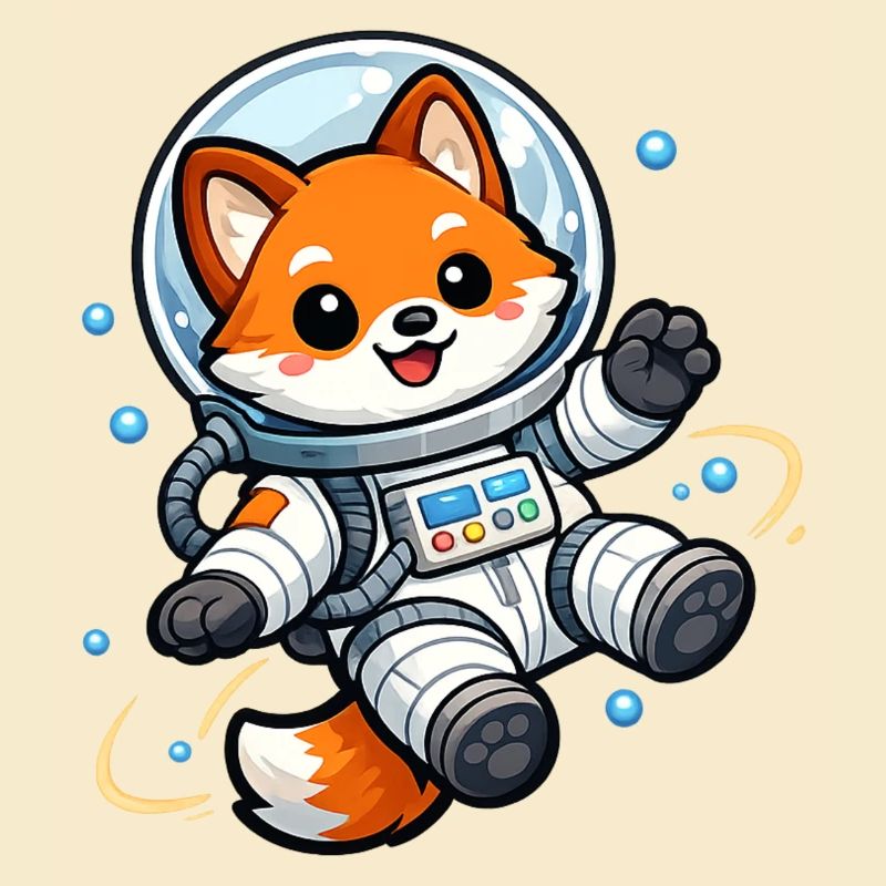 Le Renard de l’Espace en combinaison spatiale