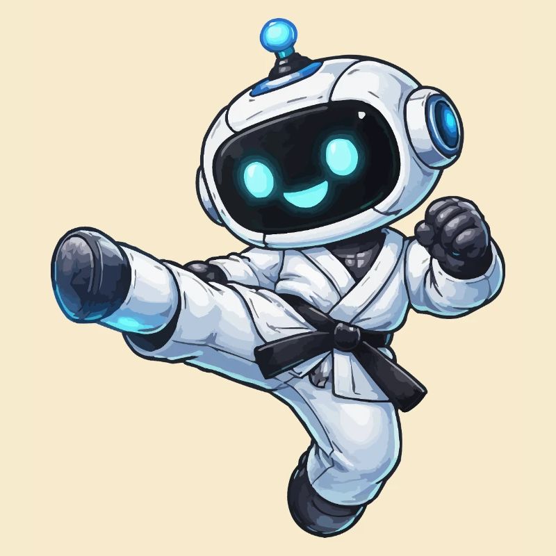 Combat robot in karate gi