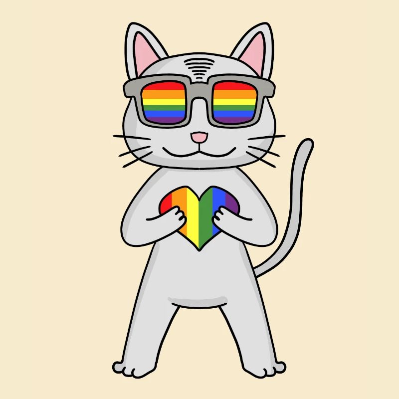 Chat LGBT Devon Rex Rainbow