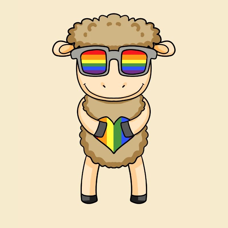 LGBT Tier Schaf Regenbogen Hausschaf