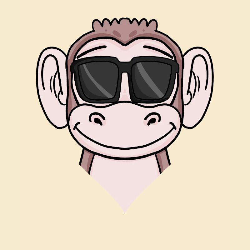 Cool monkey with sunglasses