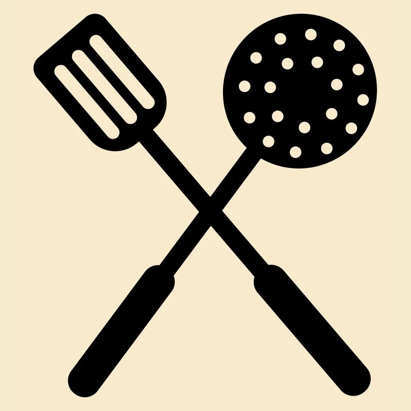 Frying baking tools crossed