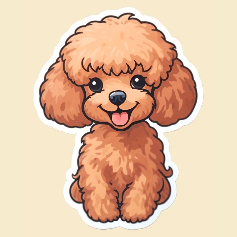 Autocollant mignon pour chien caniche bébé