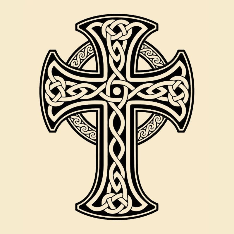 Black Celtic cross with circular braid