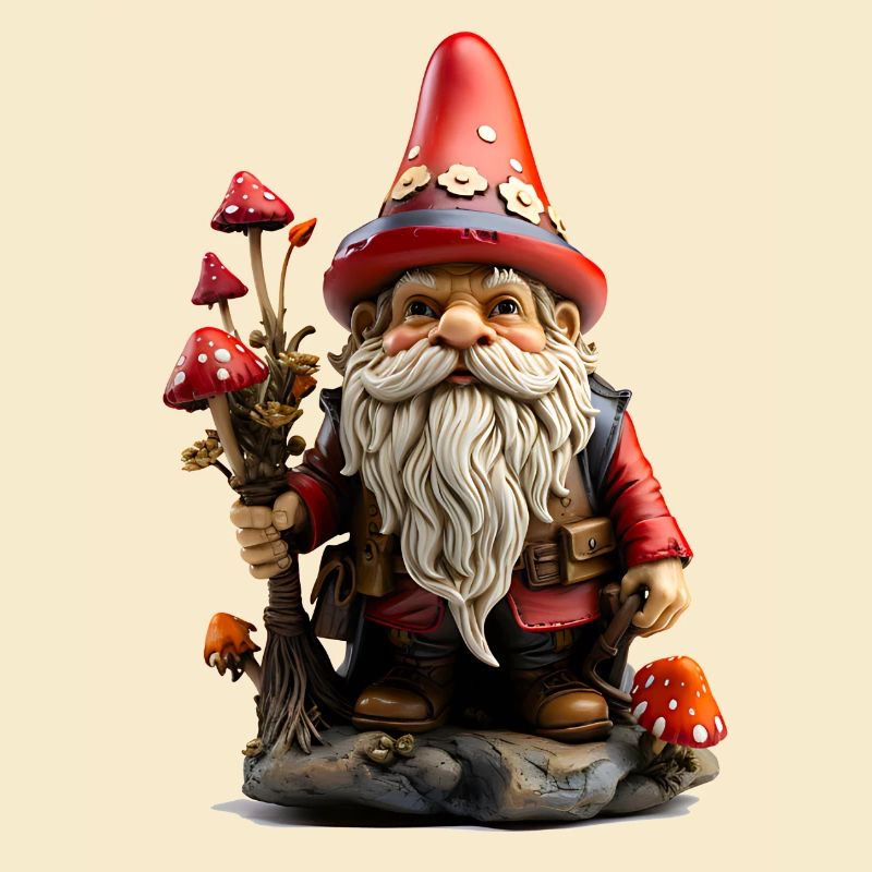 Nain de jardin avec bonnet rouge