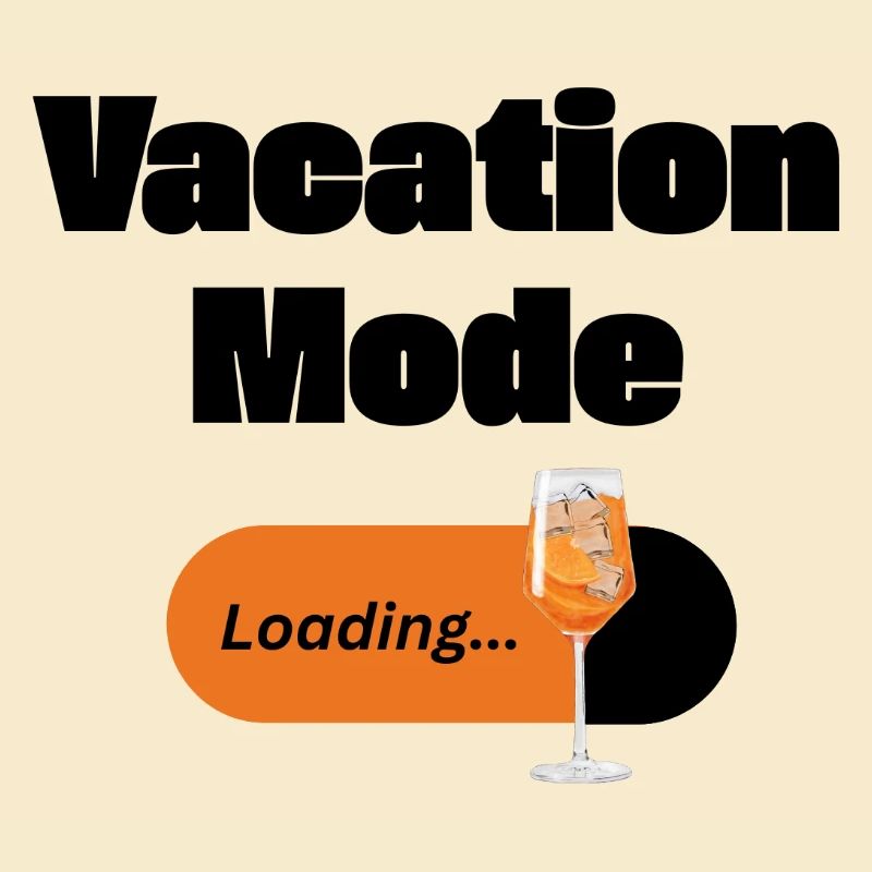 Vacation Mode On – Spritz mit Ladebalken (dunkel)