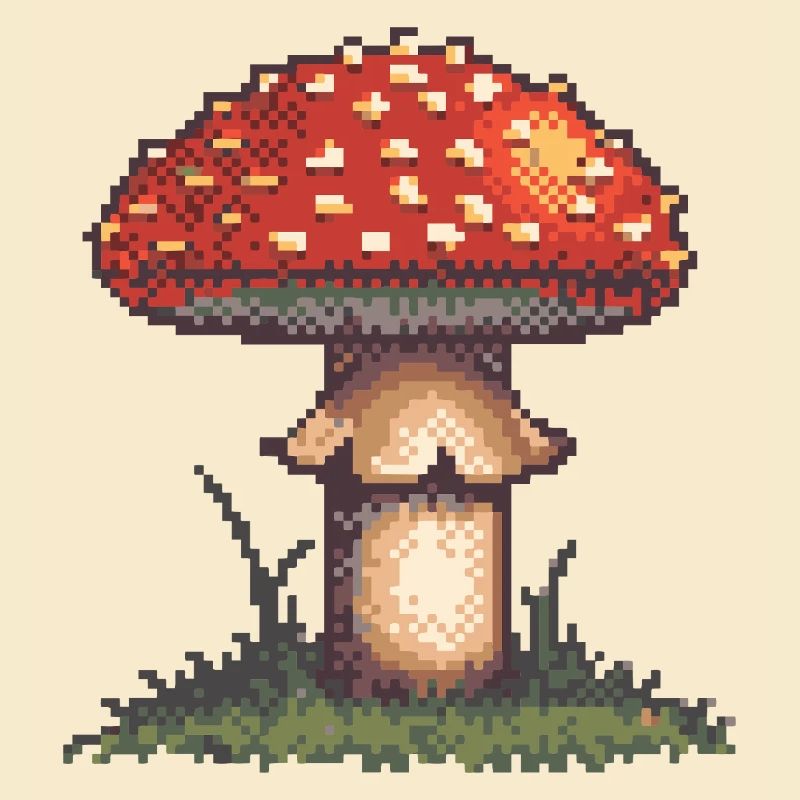 Pixel champignon néon rétro