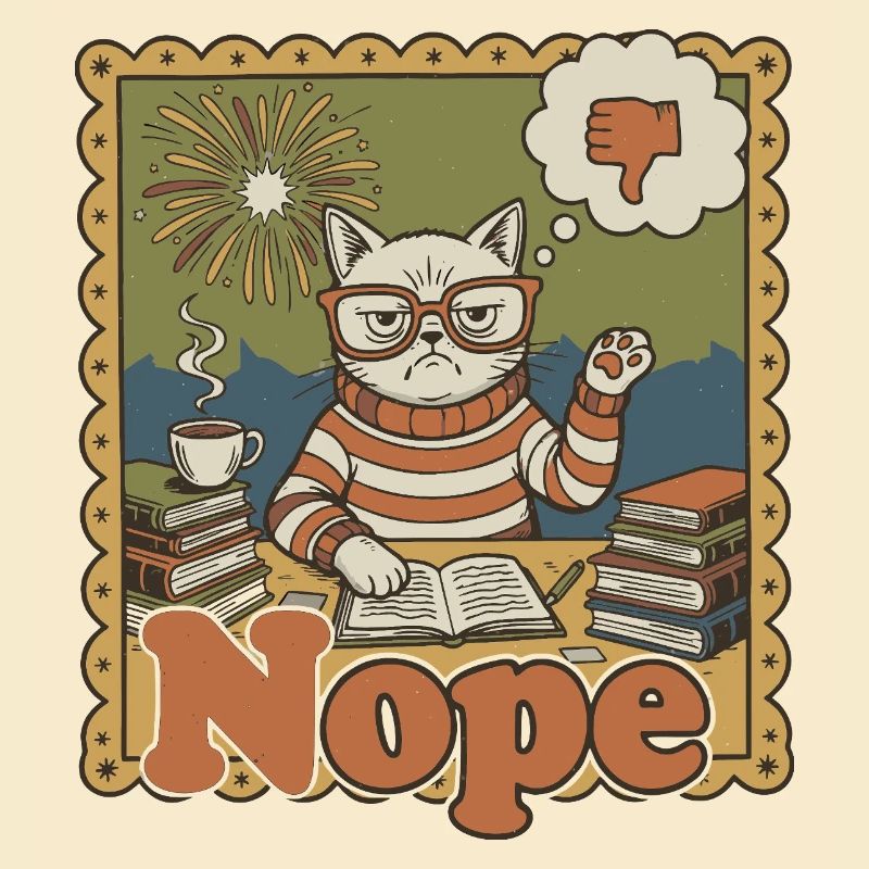 Nein Katze: Retro Nerd Schreibtischkunst