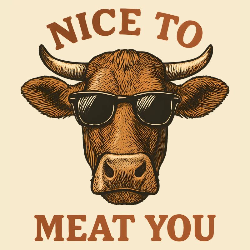 Vache avec des lunettes de soleil – Sympa de te dévorer