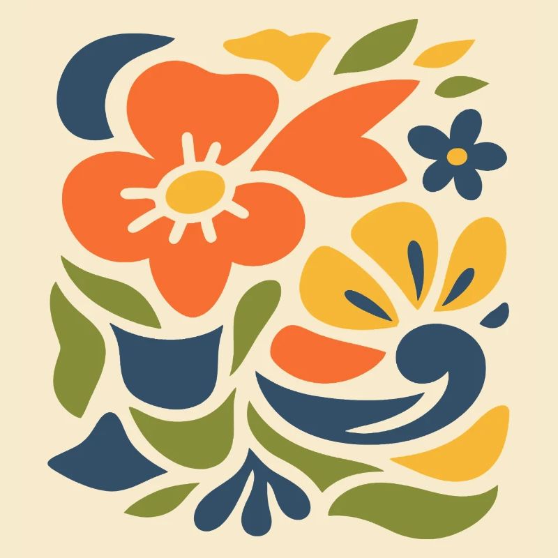 Abstraktes Blumen Muster Illustration 