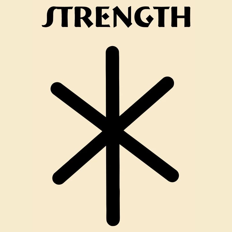 Power Viking runes with text STRENGTH