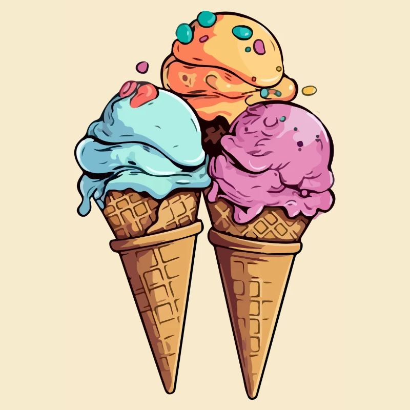 Kirsch-Pistazien-Melonen-Eis