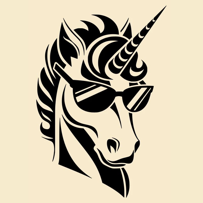 Licorne avec lunettes de soleil Cool