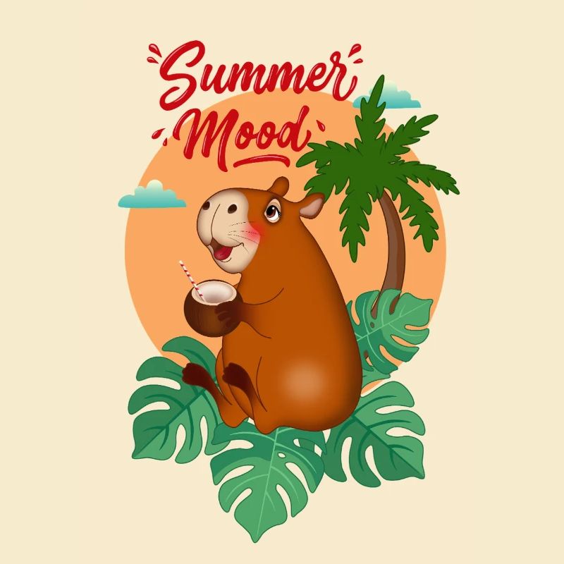 Tropical Capybara with Coconut