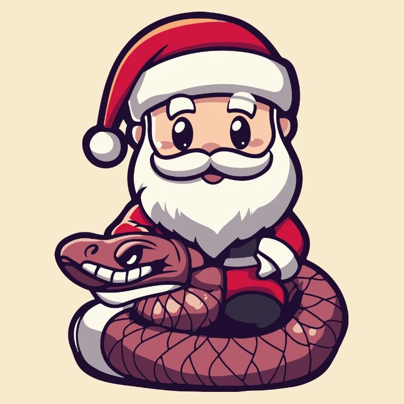serpent cobra père noël dessin animé