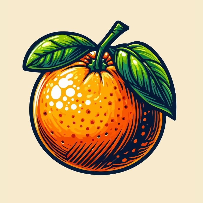 Retro Orange with Bright Leaves