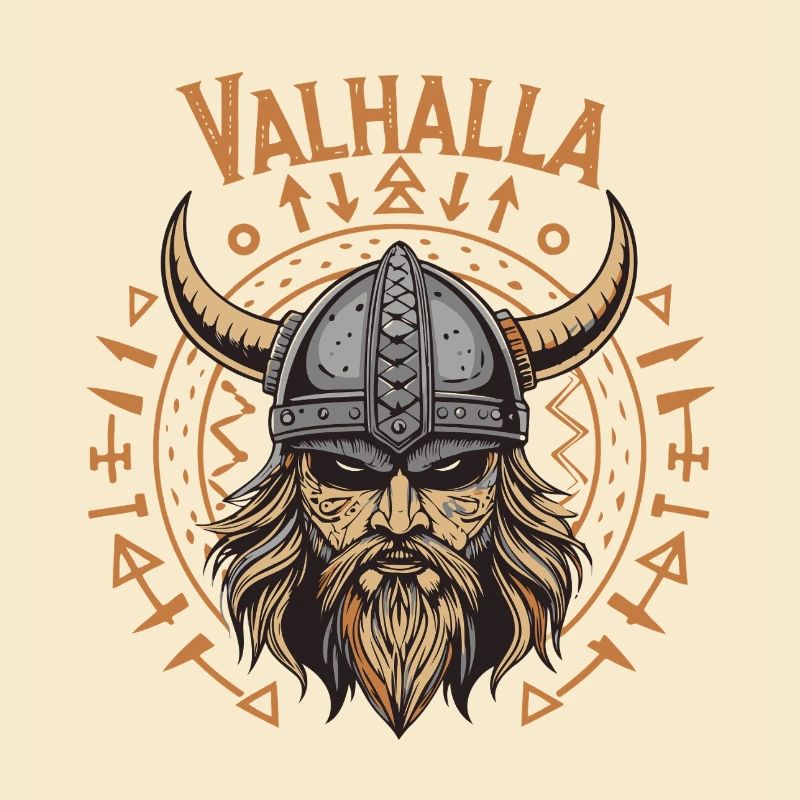 Mächtiger Wikinger mit Walhalla-Helm