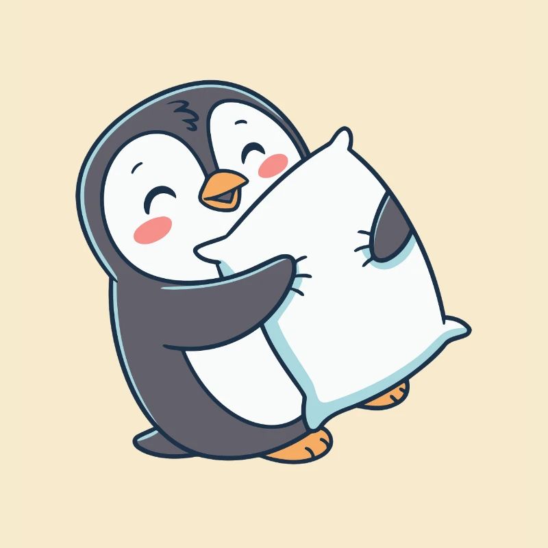 Penguin Heart & Soft Pillow