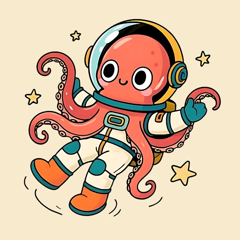 Pieuvre Astronaute Spatiale