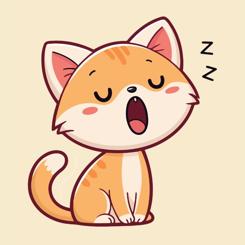 Chaton endormi pastel