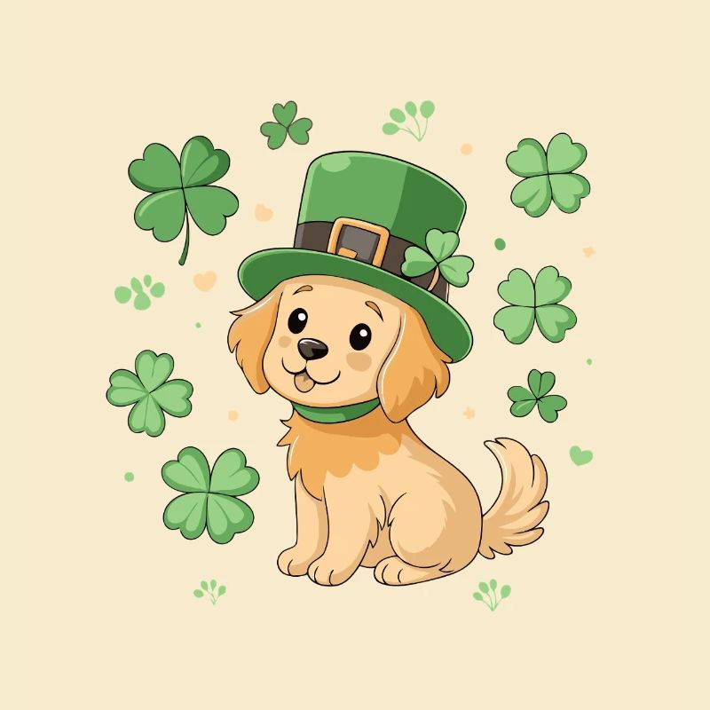 Chien Labrador Leprechaun et Trèfle Vert