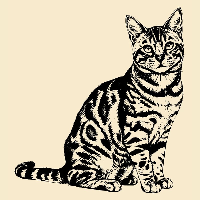 Exotic Bengal Cat - Art de lignes léopard élégant