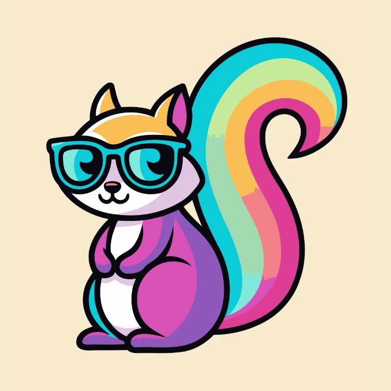 Regenbogen-Eichhörnchen-Brille