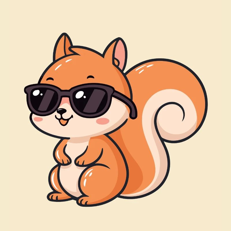 Cartoon-Eichhörnchen-Schwarzbrille