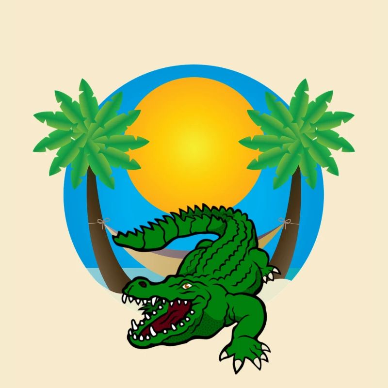 Palmen mit Krokodil