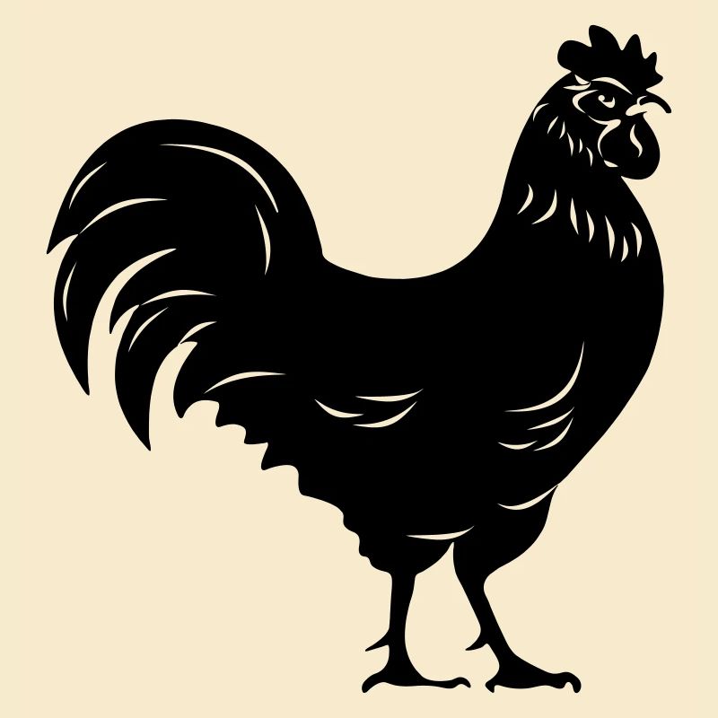 Rooster black transparent Shadow image