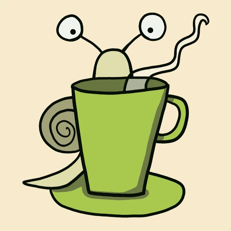 Coffee mug and snail