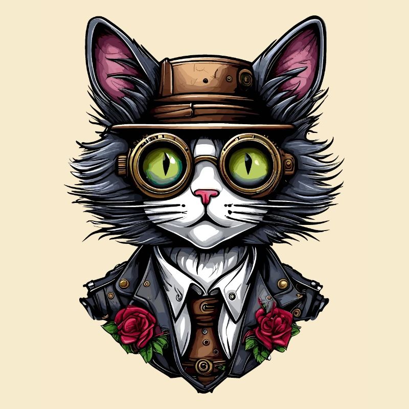 Chat steampunk