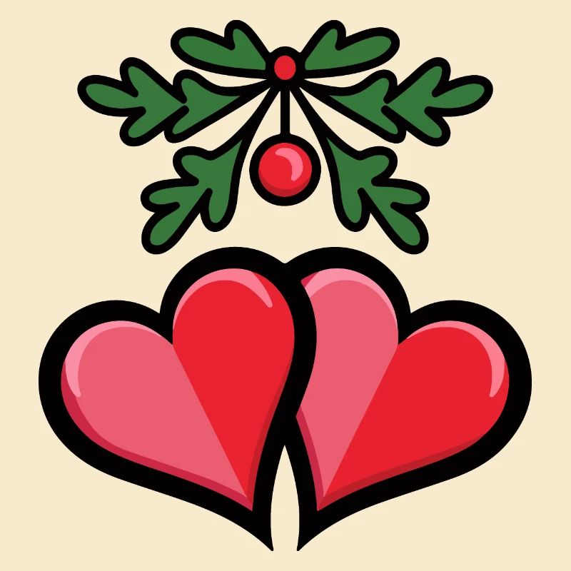 Coeurs de gui romantiques