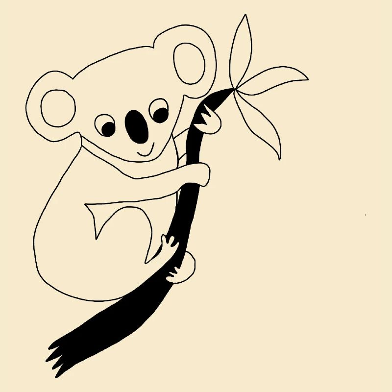 Koala - Graphic in black and white