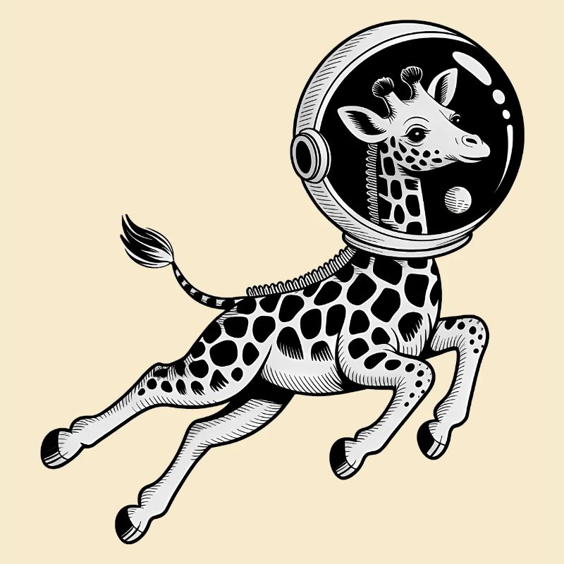 Girafe dans l'espace - Logo Cool Astonomy
