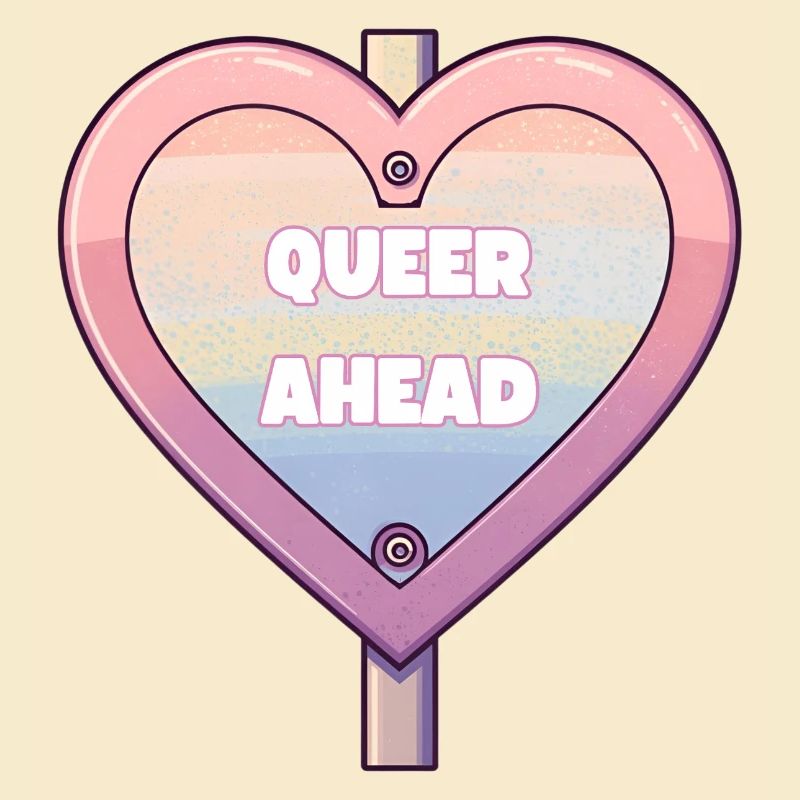 Queer Ahead – Rainbow Heart Design